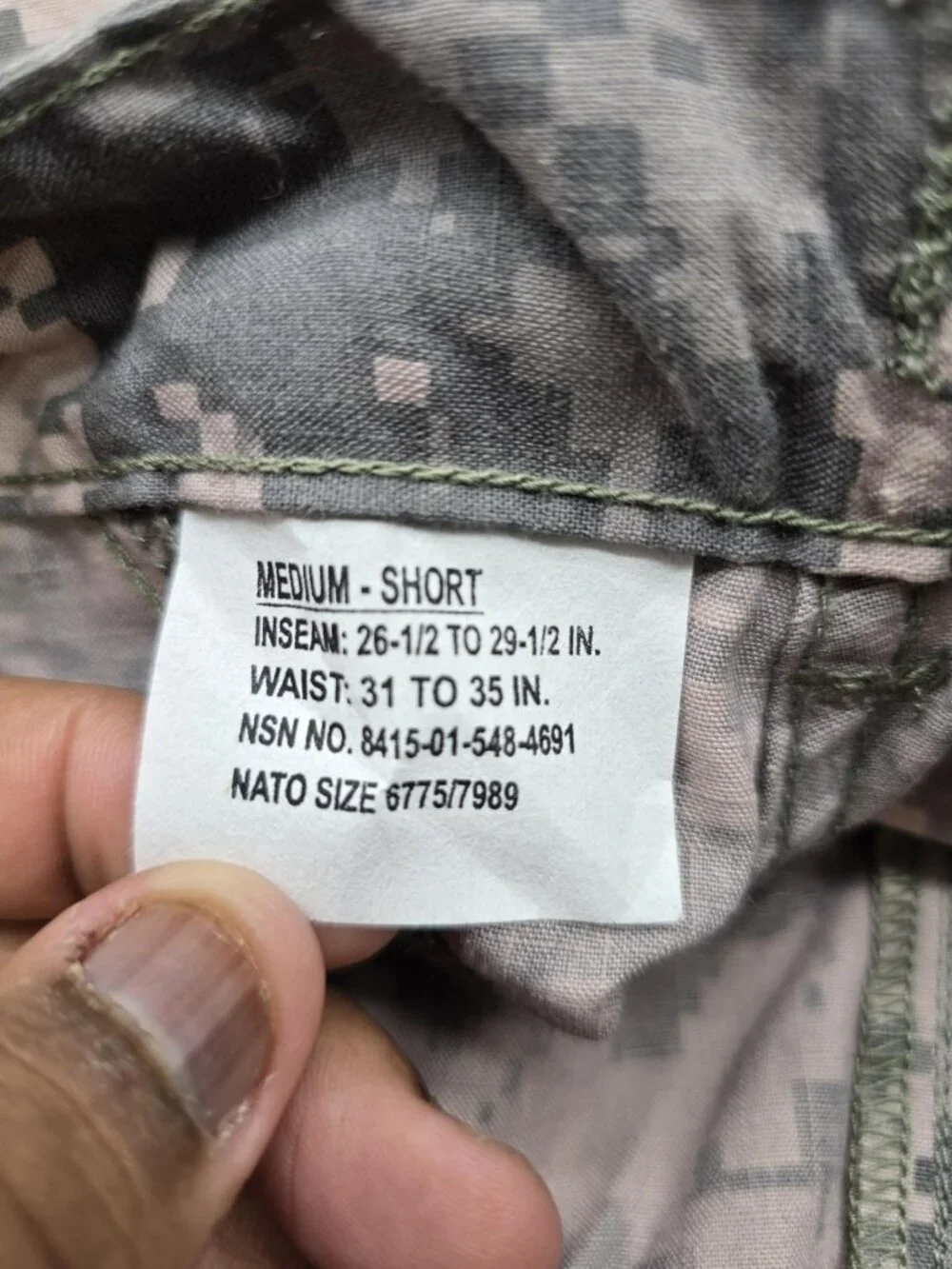 Propper Army Combat Uniform Pants Mens Medium Short ACU Camo Flame Resistant